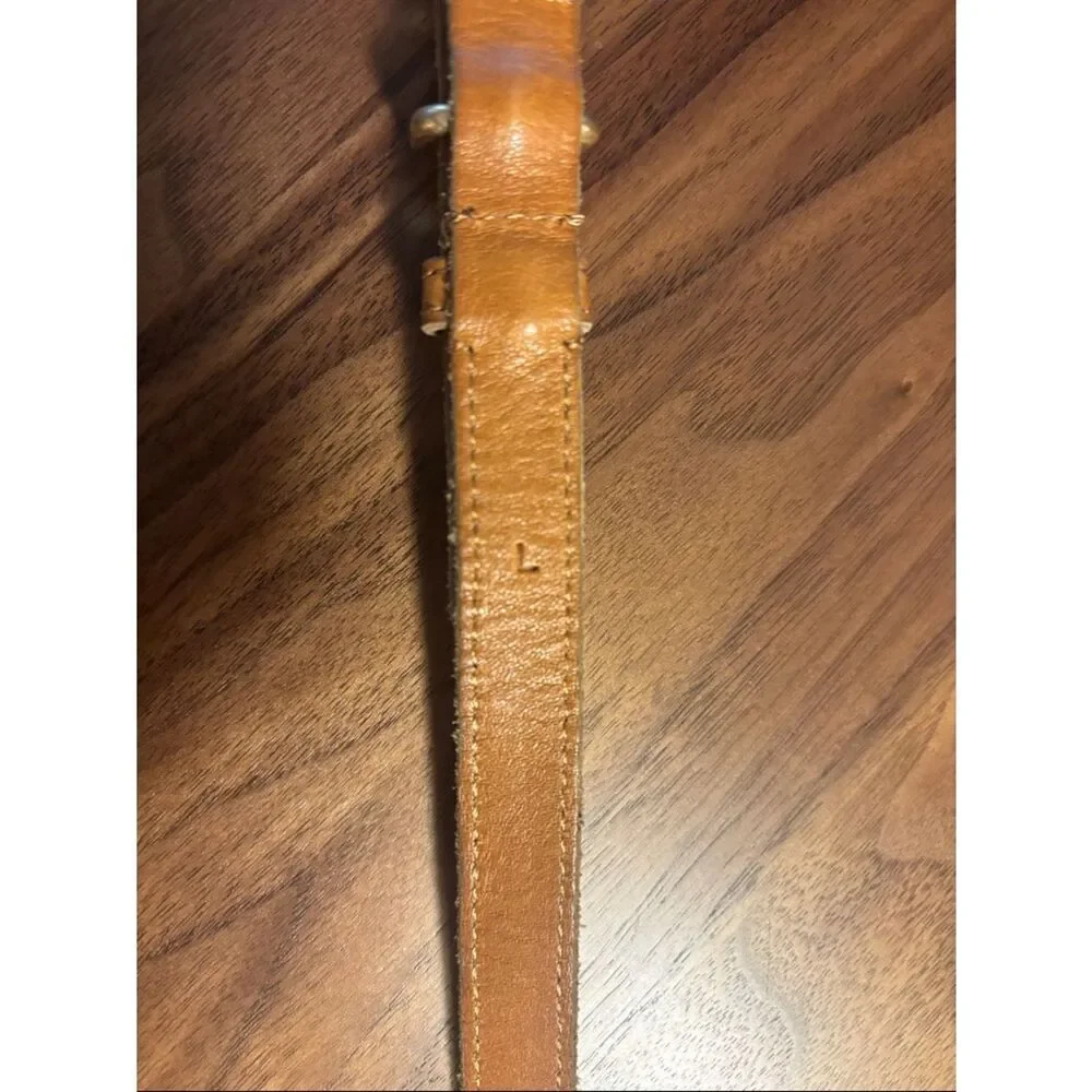 J. Crew Vintage Funky Brown Leather Buckle Belt - L - Picture 5 of 7